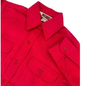 Vintage Jc Penny BIG MAC Shirt Chamois Cloth Flannel Small Red Long Sleeve